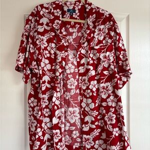 Red and White NWT Floral Men's Shirt